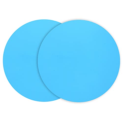 Silicone Microwave Mat 12 Inch, Non Stick Turntable Safe Baking Mat for Kitchen, Multi Purpose Heat Resistant Mat for Oven Trivet, Placemat 2 Pack(Blue) - color: Blue