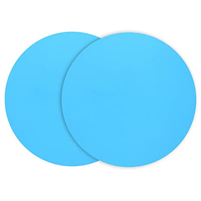 Silicone Microwave Mat 12 Inch, Non Stick Turntable Safe Baking Mat for Kitchen, Multi Purpose Heat Resistant Mat for Oven Trivet, Placemat 2 Pack(Blue) - color: Blue