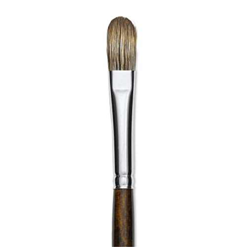 Silver Brush Limited 260312 Monza Filbert Brush for Oil & Acrylics Paintings, Size 12, Long Handle - size: Size - 12