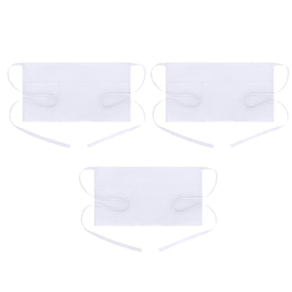 BOHARERS Waist Apron with 3 Pockets 3 Pack - White Waitress Server Short Apron - color: A1-3 Pack White