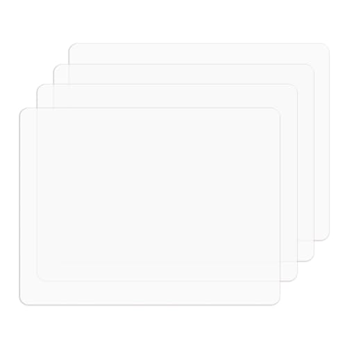 Silicone Placemats, Food-Grade Non-Slip Waterproof, Dining, Countertop Protector, Kitchen Counter Mat, Heat Resistant, Baking mat Dishwasher Safe - color: Translucent, size: 15.7 x 11.8 in - 4pcs (0.04 in)