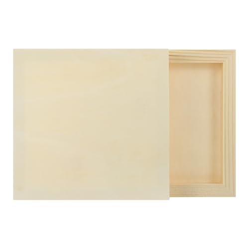 MECCANIXITY 2 Pack Wood Canvas Boards, 6x6 Inch Art Canvases Square Unfinished Wood Panel for Painting, Crafts, DIY Projects, Pouring Art - size: 6x6 Inch