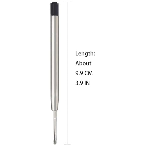 MengRan 3.9'' Ballpoint Ink Pen Refills,Black Ink,Medium,10Pcs | Compatible with Parker Pen Refill, for Click Pens & Twist Pens - color: Black Ink