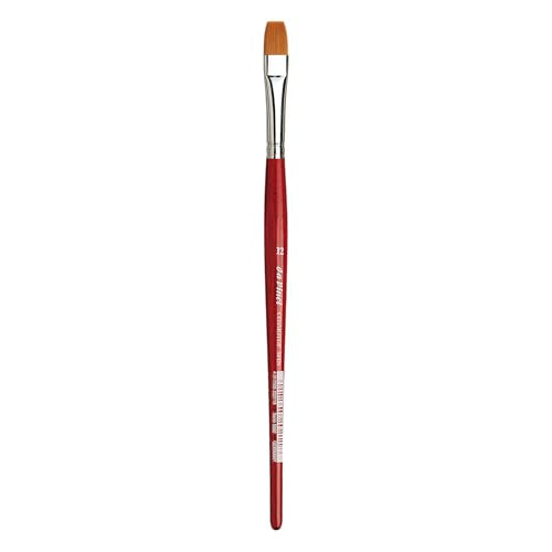 da Vinci Watercolor Series 5880 CosmoTop Spin Paint Brush, Flat Synthetic with Red Handle, Size 12 (5880-12) - size: Size 12, style: Flat