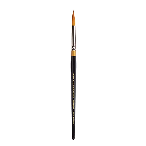 KINGART Premium Original Gold 9020-8 Ultra Round Series Artist Brush, Golden Taklon Synthetic Hair, Short Handle, for Acrylic, Watercolor, Oil and Gouache Painting, Size 8 - size: 8
