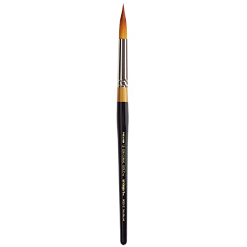 KINGART Premium Original Gold 9020-12 Ultra Round Series Artist Brush, Golden Taklon Synthetic Hair, Short Handle, for Acrylic, Watercolor, Oil and Gouache Painting, Size 12 - size: 12