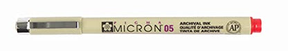 Sakura Pigma Micron - Pigment Fineliners - 0.5mm - Red [Pack of 3]