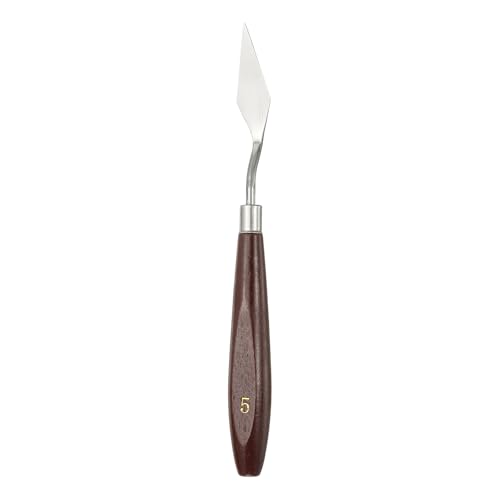 HARFINGTON Palette Knife Painting Tool 1.85 x 0.59 Stainless Steel Art Spatula Pallet Knives Scrapers Tools with Beech Wood Handle for Acrylic Oil Canvas Mixing Spreading, Red/Silver - size: 1.85" x 0.59"