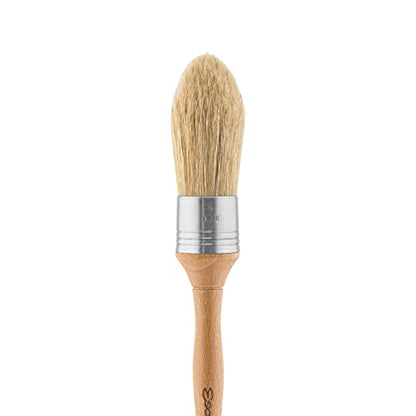 Escoda Series 7600 Artist Oil and Acrylic Paint Brush for Murals, Decorative Work & Faux Finishing, Natural Chungking Hog Bristle, Round Oval, Size 4