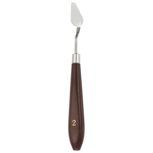 HARFINGTON Palette Knife Painting Tool 1.1" x 0.59" Stainless Steel Art Spatula Pallet Knives Scrapers Tools with Plastic Handle for Acrylic Oil Canvas Mixing Spreading, Red/Silver