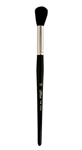 Silver Brush 5618S-12 Silver Mop Short Handle Blender Brush, Black, Round, Size 12 - size: Size 12
