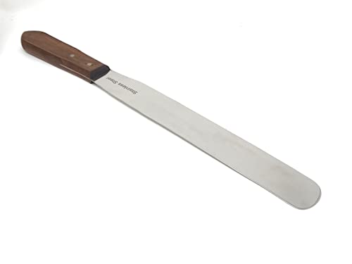 Wooden Handle Chef's Baking Spatula,Pastry Icing Spreader Knife,Stainless Steel,Grilling, Baking Cooking Kitchen Utensil, 12 Inch Blade