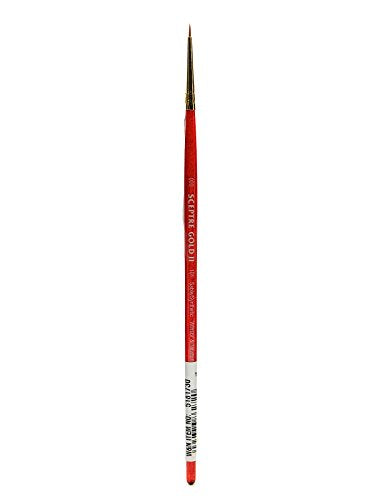 Winsor & Newton Sceptre Gold II Series 606 Short Handle Brush - Flat Wash ¼" - size: ¼", style: Flat Wash