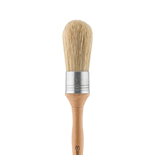 Escoda Series 7500 Artist Oil and Acrylic Paint Brush for Murals, Decorative Work & Faux Finishing, Natural Chungking Hog Bristle, Round Dome, Size 2