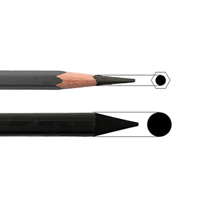Artist Charcoal Sticks 24 PCS Professional Manga Sketch Drawing Charcoal Pencil Black/Pencil drawing sketch pencil without wood (Whole Lead Core 4B)