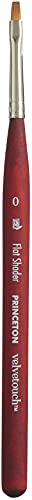 Princeton Velvetouch Paintbrush, Size 0, Scarlet - size: Size 0