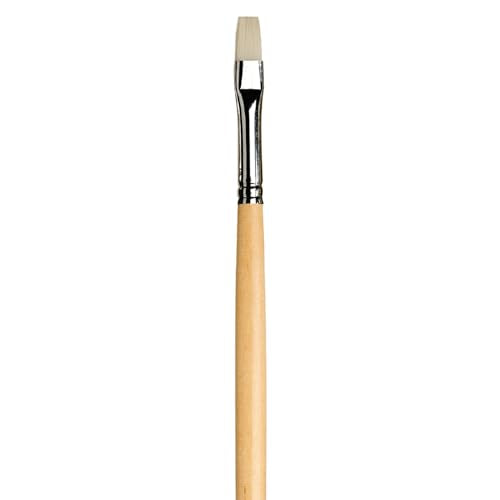da Vinci Oil & Acrylic Series 7182 Top Acryl Paint Brush, Bright White Synthetic with Long Natural Polished Handle, Size 6 (7182-06) - size: Size 6, style: Bright White Long