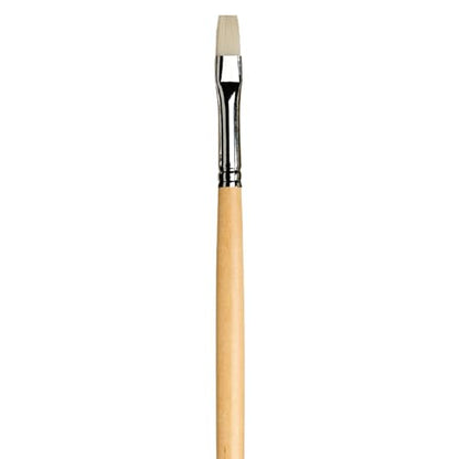 da Vinci Oil & Acrylic Series 7182 Top Acryl Paint Brush, Bright White Synthetic with Long Natural Polished Handle, Size 6 (7182-06) - size: Size 6, style: Bright White Long