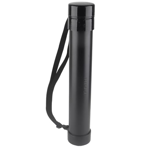 Drawing Storage Tube, Telescopic Plastic Tube, Black, Adjustable 20.3 to 34.1 Inches Length - Waterproof, Extra Thick Design, Ideal for Posters and Artwork Storage