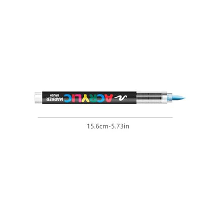 Bisofice Acrylic Paint Markers Set with Nylon Brush Tip Fast Drying Ink for Rock Glass Wood Ceramic Canvas Fabric Plastic Metal Tire Leather Smooth Coverage with 10pcs Elastic Nib (366)