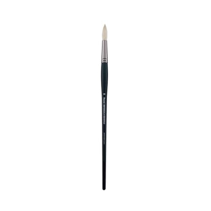 Creative Mark Imperial Professional Chungking Hog Bristle Brush - Round # 10, Handmade Long Handle Oil Paint Brushes for Artists, Nickel-Plated Brass Ferrules, Stiff Yet Soft Natural Bristles - size: #10