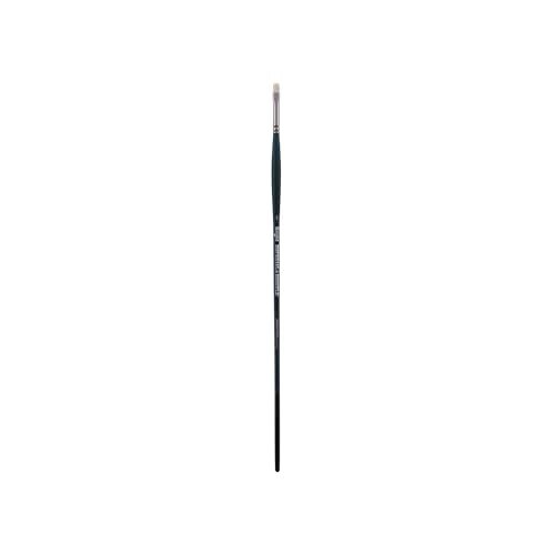 Creative Mark Imperial Professional Chungking Hog Bristle Brush - Bright # 1, Handmade Long Handle Oil Paint Brushes for Artists, Nickel-Plated Brass Ferrules, Stiff Yet Soft Natural Bristles - size: #1