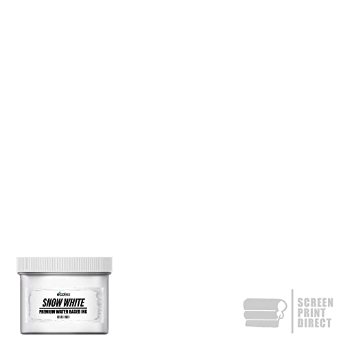 Ecotex® Screen Printing Ink Snow White (Gallon - 128oz.) - Water Based Snow White Fabric Ink, Silk Screen Paint - Screen Print Direct®, USA Made - color: Snow White, size: 128 fl oz