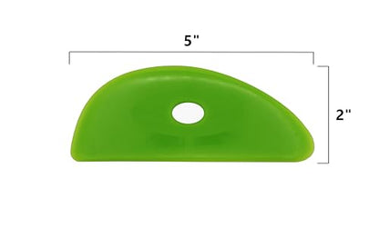 Creative Hobbies Green Medium Firm Silicone Pottery Ribs | Ultimate Ceramic Sculpting Tools Set for Smooth Finishing and Removing Finger Marks (All 6) - color: All 6