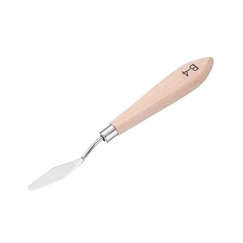 HARFINGTON Palette Knife Painting Tool 7.09" Stainless Steel Blade Spatula Painting Pallet Knife Wood Handle for Oil Acrylic Canvas Color Mixing - size: 13mmx180mm