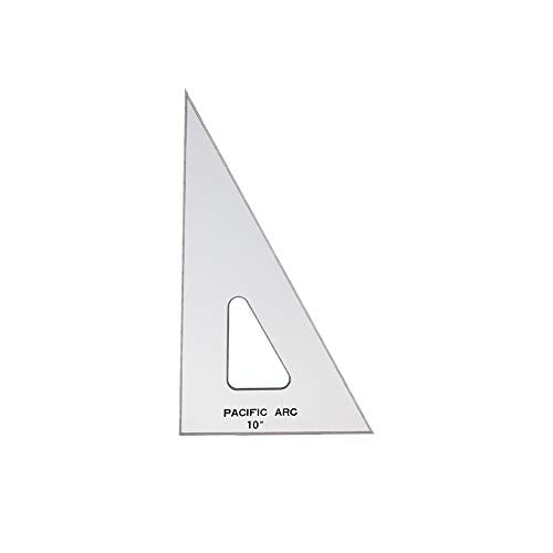 Pacific Arc Drafting Triangle, 10-inch, 30/60/90 Degrees, w/Inking Edge, Topaz - color: Topaz, size: 10-in, 30/60/90 degrees