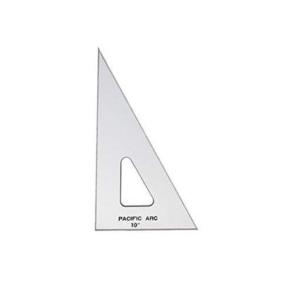 Pacific Arc Drafting Triangle, 10-inch, 30/60/90 Degrees, w/Inking Edge, Topaz - color: Topaz, size: 10-in, 30/60/90 degrees