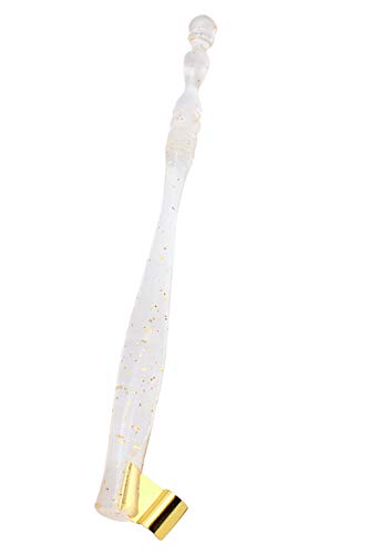 XIAOYU Calligraphy Oblique Nib Pen Holder, English Calligraphy Pen Nib Holder, Resin Dip Pen Handle Nib Holder with 5 Flat Nibs, Transparent - color: Transparent