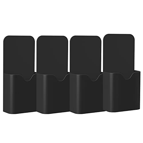 MoKo Magnetic Dry Erase Marker Holder, [4 Pack] Pen/Pencil/Magnets/Dry Erase Marker Storage Organizer for Home Refrigerator, Office Glass Whiteboard, Locker and Other Magnetic Surfaces, Black - color: Black-4 Pack