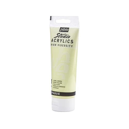 PEBEO - Acrylic Fine Studio Acrylics - Bright Yellow - Bright Yellow 100ml/3.38oz, 100 ml Tubes (831-051) - color: Bright Yellow