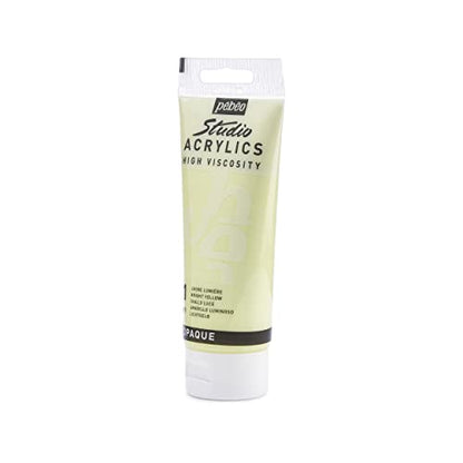 PEBEO - Acrylic Fine Studio Acrylics - Bright Yellow - Bright Yellow 100ml/3.38oz, 100 ml Tubes (831-051) - color: Bright Yellow