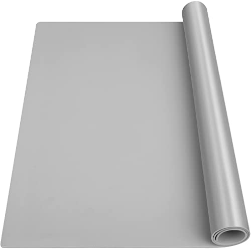 Silicone Mats for Kitchen Counter, Nonslip Silicone Mats for Crafts Countertop Protector Heat Resistant Mat (78.7” x 24” x 0.08”, Grey) - color: Gray, size: 78.7"L x 24"W