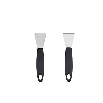 Stainless Steel metal Scraper, stove top Oven Scraper Tool non scratch, window glass scraper,Kitchen Cleaning,glass stripper,Putty,grout,sticker,Wallpaper, Paint,cooktop,Straight + Bending 2-PCS