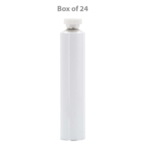 Creative Mark Empty Paint Tubes - Box of 24 Empty Aluminum Paint Tubes & Caps, 60 ml, Easy-Open Caps, Easy to Crimp, Perfect for Storing Custom Mixed Acrylics, Gouaches, Watercolors, Oils
