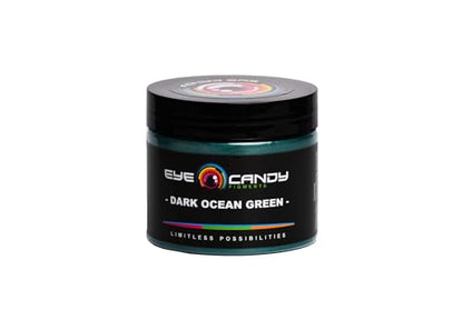 Eye Candy Pigments Premium Green Mica Powder - Dark Ocean Green (50gr) - for Epoxy, Resin, Soap, Paint, Woodworking, Acrylic Pouring, Bath Bombs, Fishing Lures - DIY Arts and Crafts Additive - color: Dark Ocean Green