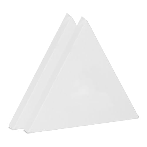 PATIKIL 2 Pcs Triangle Shaped Canvas Board, 6''x6'' Blank Painting Board Panels Pure Cotton Stretched Canvas for Painting Acrylic Oil Creative Art Projects, White - size: 6''x6''