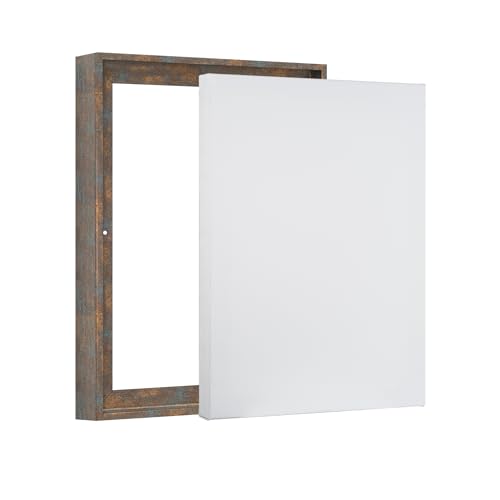 PIXY CANVAS Value Pack of 8x10 Stretched Canvas 1-1/2 (1.5) inch deep and Floater Frame for Your Paintings/Artwork/Wall Art/Wall Decor (Rusty Blue, 8 x 10 inch, Portrait) - color: Rusty Blue, size: 8 x 10 inch