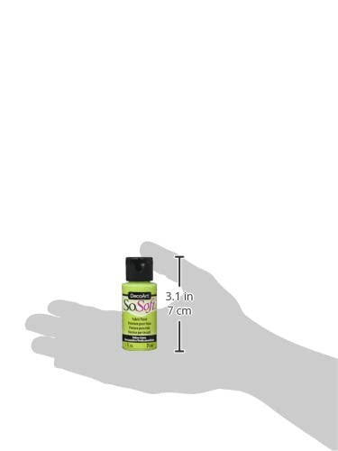 DecoArt SoSoft Fabric Acrylics Paint, 1-Ounce, Yellow/Green - color: Yellow-green