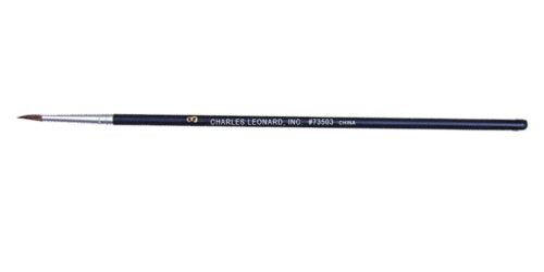 Charles Leonard Water Color Paint Brushes with Round Pointed Tip, # 3, 0.50 Inch, Camel Hair, Black Handle, 12-Pack (73503), Black Wood - size: # 3 - 0.50 Inch, style: Camel Hair