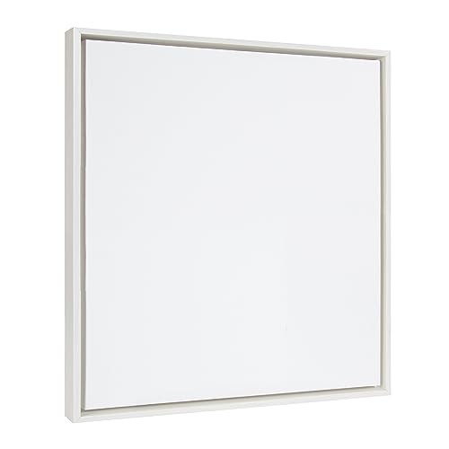Kate and Laurel Sylvie Blank Framed Canvas Wall Art, 22x22 Gold, Modern Empty Canvas for Paint-Your-Own Art, Premium Already Framed - color: White, size: 22"L x 22"W