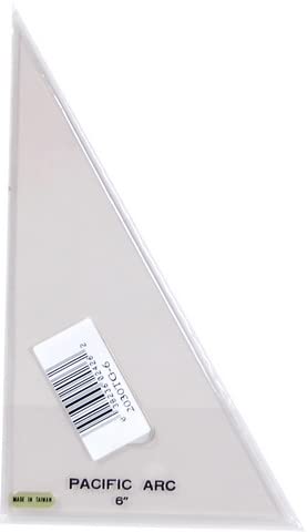 Pacific Arc Drafting Triangle, 6-inch, 30/60/90 Degrees, w/Inking Edge, Topaz - color: Topaz, size: 6-in, 30/60/90 degrees