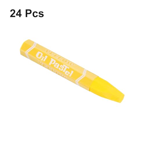 YOKIVE 24Pcs Soft Oil Pastels, Bright Colors Creamy Pastels Stick, Great for Artists Beginners Coloring Sketching (Yellow, 2.87x0.43 Inch) - color: Yellow