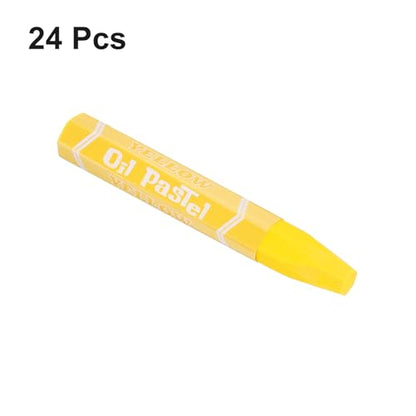 YOKIVE 24Pcs Soft Oil Pastels, Bright Colors Creamy Pastels Stick, Great for Artists Beginners Coloring Sketching (Yellow, 2.87x0.43 Inch) - color: Yellow