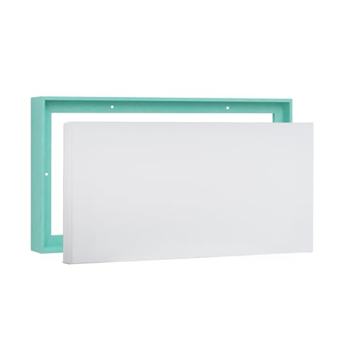 PIXY CANVAS Value Pack of 8x10 Stretched Canvas 1-1/2 (1.5) inch deep and Floater Frame for Your Paintings/Artwork/Wall Art/Wall Decor (Lucite Green, 8 x 10 inch, Landscape) - color: Lucite Green, size: 8 x 10 inch