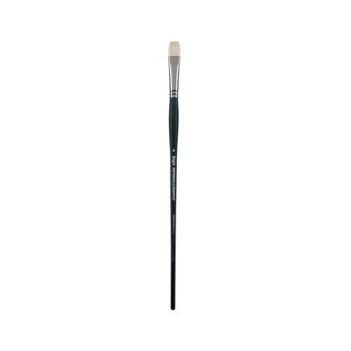 Creative Mark Imperial Professional Chungking Hog Bristle Brush - Bright # 8, Handmade Long Handle Oil Paint Brushes for Artists, Nickel-Plated Brass Ferrules, Stiff Yet Soft Natural Bristles - size: #8