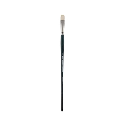Creative Mark Imperial Professional Chungking Hog Bristle Brush - Bright # 8, Handmade Long Handle Oil Paint Brushes for Artists, Nickel-Plated Brass Ferrules, Stiff Yet Soft Natural Bristles - size: #8